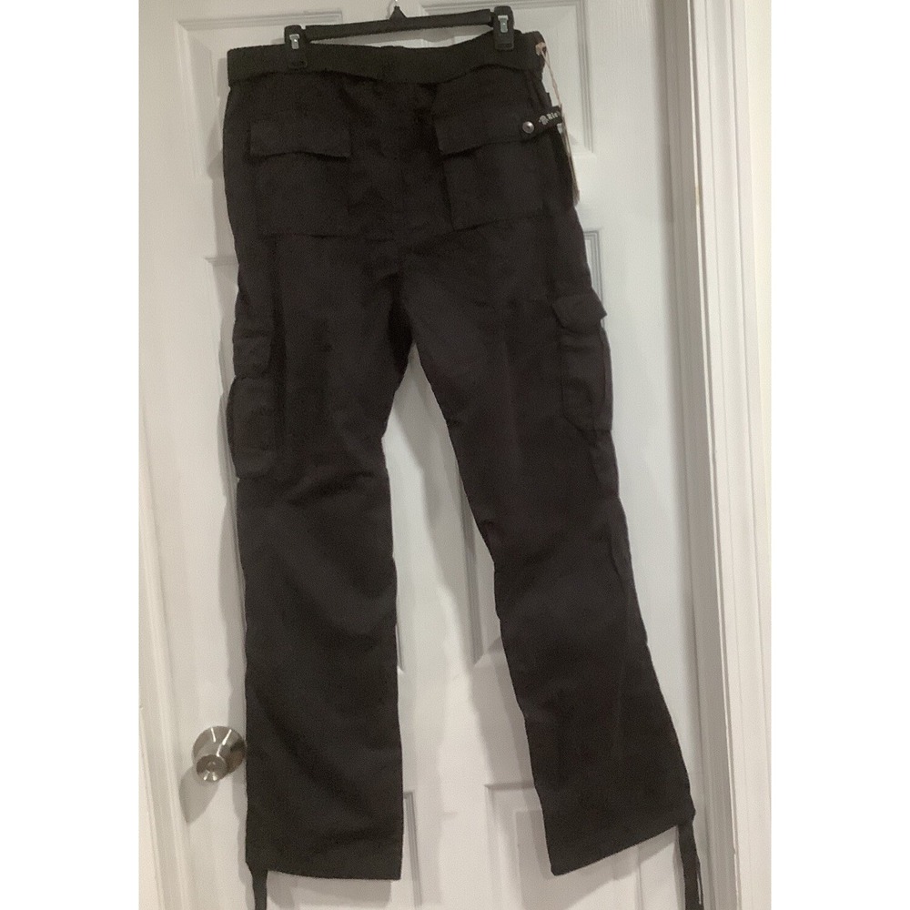 Cargo Belted Black Multi Pocket Pants 36x34 Grunge Y2K Skate Tactical NWT - Picture 2 of 4